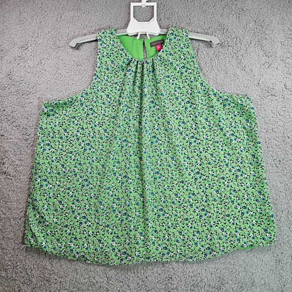 Vince Camuto Sleeveless Top Blouse Womens XXL Floral Print Green ‎ - XXL - Picture 1 of 12